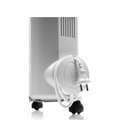 De’Longhi TRRS0920 Ölradiator 2000 W, 9 Rippen, 3 Heizstufen, Thermostat, Rollen, für ca. 24 m², Weiß, 230 V