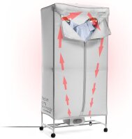 InnovaGoods Dupledry 1200W Portable Electric Clothes Dryer, 15 kg Capacity, 2 Height Settings, 70°C, Timer 30–180 min, Grey, 73x23.5x19 cm
