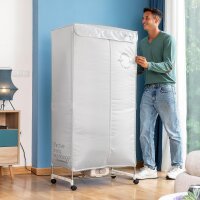 InnovaGoods Dupledry 1200W Portable Electric Clothes Dryer, 15 kg Capacity, 2 Height Settings, 70°C, Timer 30–180 min, Grey, 73x23.5x19 cm