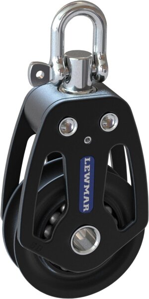 Lewmar HTX 60 Single Block 60 mm Aluminum Pulley Boat Block Lightweight Robust 213 g Model 29196001