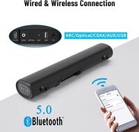 Winnes SE04 40W 2.0 TV Soundbar Bluetooth Optical USB ARC AUX Coaxial 105dB 10m Range Wall Mountable for TV PC Gaming