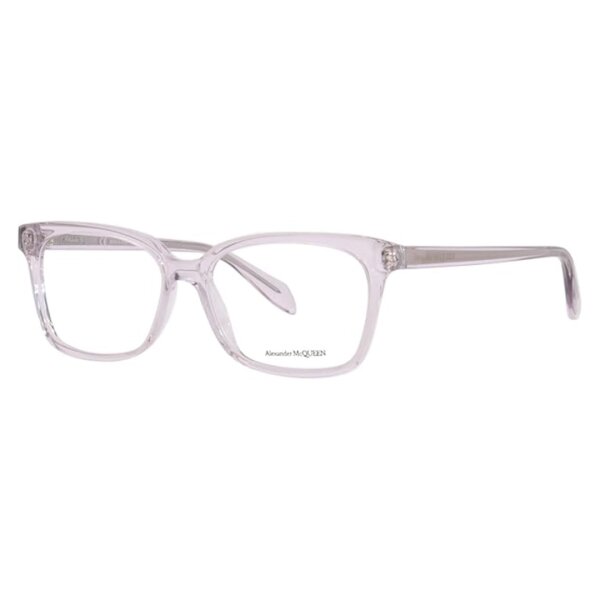 Alexander McQueen AM0243O-005 Womens Glasses 52-15-145 Transparent with purple accents