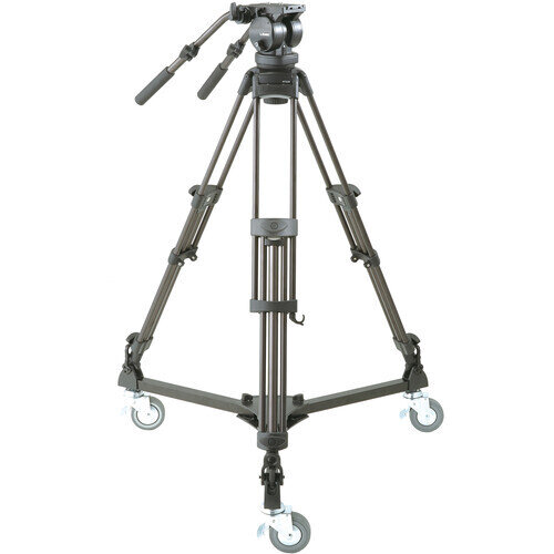 Libec LX10 Studio video tripod system, 100 mm, 16 kg load capacity, 91.5–187 cm, aluminum, H65B fluid head, 2 pan handles, DL-3B dolly