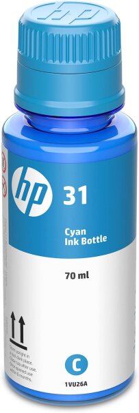 HP 31 1VU26A Original Cyan Ink Bottle 70 ml, 2665 pages, compatible with HP Smart Tank 517, 533, 534, 617 Plus, 551, 651
