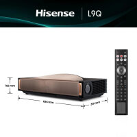 Hisense L9Q 4K Ultra HD Smart Laser TV, 5000 Lumen, Ultra-Short-Throw, 200 Zoll, 3D, HDR10+, HDMI 2.1, WLAN, DVB-C/S2/T2, Bronze