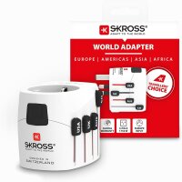 SKROSS PRO Universal Travel Adapter 250V with 3 sockets...