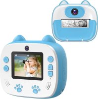 D13 Kinderdruckkamera mit 2,0 Zoll IPS HD Bildschirm, 5888x4416 px, 32 GB Speicher, 1–10x Zoom, 6 Farbfilter, blau