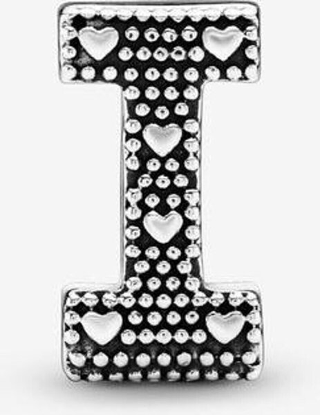 Pandora 797463 Alphabet Buchstaben-Charm Anhänger silberfarben mit funkelnder Pavé-Optik aus Sterlingsilber für Armband