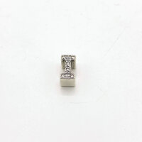 Pandora 797463 Alphabet Buchstaben-Charm Anhänger silberfarben mit funkelnder Pavé-Optik aus Sterlingsilber für Armband