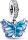 Pandora Schmetterlingsanhänger aus blauem Muranoglas, Sterlingsilber Armband mit funkelnder Pavé-Zirkonia-Fassung