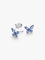 Pandora Ohrstecker Blue Butterfly, silberfarben mit Steinbesatz, Paar, Steckverschluss