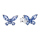 Pandora Ohrstecker Blue Butterfly, silberfarben mit Steinbesatz, Paar, Steckverschluss