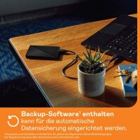 WD My Passport 6TB externe Festplatte USB 3.0, bis zu 1050 MB/s Lesen, 80–160 MB/s Medien, kompatibel mit Windows & Chromebook, schwarz