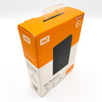 WD My Passport 6TB externe Festplatte USB 3.0, bis zu 1050 MB/s Lesen, 80–160 MB/s Medien, kompatibel mit Windows & Chromebook, schwarz