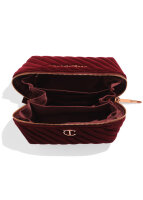 Charlotte Tilbury Kosmetiktasche mittelgroß Organizer 3 Fächer bordeauxrot goldfarbener Reißverschluss