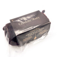 Charlotte Tilbury Mini Kosmetiktasche Organizer Burgunderrot mit 2 Lippenstiftfächern und goldfarbenem Reißverschluss