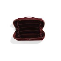 Charlotte Tilbury Kosmetiktasche Organizer Burgunderrot mit 5 Fächern und goldfarbenem Reißverschluss