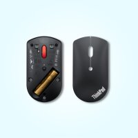 Lenovo ThinkPad Bluetooth Silent Mouse, 2400 DPI, leise optische 3-Tasten-Funkmaus, 10 m Reichweite, 1x AA-Batterie