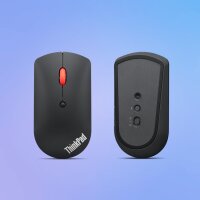 Lenovo ThinkPad Bluetooth Silent Mouse, 2400 DPI, leise optische 3-Tasten-Funkmaus, 10 m Reichweite, 1x AA-Batterie