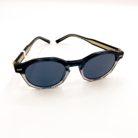 Davidoff DAPS123-05 Herren-Sonnenbrille, 51mm Glasbreite, 22mm Stegbreite, 145mm Bügellänge, dunkelblaue Gläser, schwarzer Rahmen