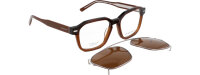 Davidoff DAP144-04 Mens Sunglasses, Titanium Frame, 53mm Lens Width, 18mm Bridge Width, 145mm Temple Length, Brown Tinted, Clip-on Lenses
