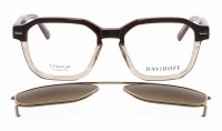 Davidoff DAP144-02 Herren-Sonnenbrille, Titanrahmen mit Sonnenclip, 53mm Glasbreite, Transparent Braun, Golden