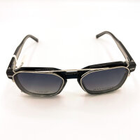 Davidoff DAP144-03 Herren-Sonnenbrille, 53mm Glas, 18mm Steg, 145mm Bügel, Titanrahmen, Sonnenclip, Schwarz/Grau Transparent