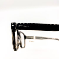Davidoff DAP144-03 Herren-Sonnenbrille, 53mm Glas, 18mm Steg, 145mm Bügel, Titanrahmen, Sonnenclip, Schwarz/Grau Transparent