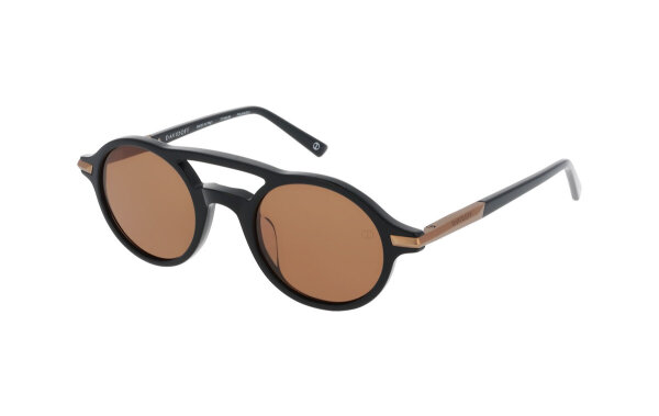 Davidoff DAPS128-01 Unisex Sonnenbrille, 49mm Glas, 23mm Steg, 145mm Bügel, polarisierte Titan, ovaler Doppelsteg, Schwarz-Gold-Braun