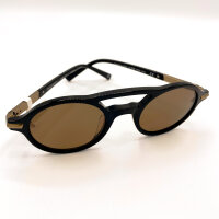Davidoff DAPS128-01 Unisex Sonnenbrille, 49mm Glas, 23mm Steg, 145mm Bügel, polarisierte Titan, ovaler Doppelsteg, Schwarz-Gold-Braun