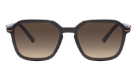 Davidoff DAPS109-02 Herren-Sonnenbrille, quadratisches schwarz-braunes Gestell, 55 mm Glasbreite, braun verlaufende Gläser