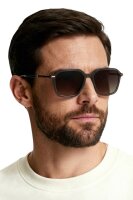 Davidoff DAPS109-02 Herren-Sonnenbrille, quadratisches schwarz-braunes Gestell, 55 mm Glasbreite, braun verlaufende Gläser