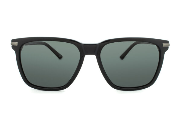 Davidoff DAPS110-01 Herren-Sonnenbrille, quadratisches schwarz-silbernes Gestell, graue Gläser, 56mm Glasbreite, 16mm Stegbreite, 145mm Bügellänge