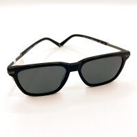 Davidoff DAPS110-01 Herren-Sonnenbrille, quadratisches schwarz-silbernes Gestell, graue Gläser, 56mm Glasbreite, 16mm Stegbreite, 145mm Bügellänge