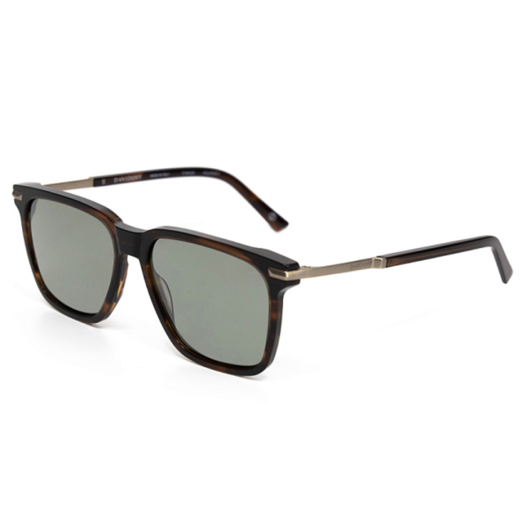Davidoff DAPS110-03 Unisex Sunglasses, Square Tortoiseshell Gold Frame, Green Lenses, 56mm Lens Width
