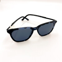 Davidoff DAPS111-03 Herren-Sonnenbrille, quadratisches blau-schwarzes Schildpattgestell, 54mm Glasbreite, blau-graue Gläser