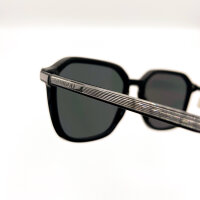 Davidoff DAPS105-01R Mens Sunglasses, square black and silver frame, grey lenses, 55mm lens width, 17mm bridge width, 145mm temple length