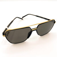 Davidoff DATS108-01 Mens Sunglasses, Pilot Double Bridge, Gold-Black, 59mm lens width, grey lenses