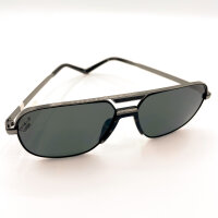 Davidoff DATS114-02 Mens Sunglasses, Titanium, Polarized, Pilot Double Bridge, Gunmetal Grey Frame, Grey Lenses, 59mm Lens Width