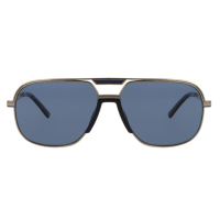 Davidoff DATS114-01 Mens Sunglasses, Titanium, Polarized Blue Lenses, Pilot Double Bridge, Gold and Black Frame, 59mm Lens Width