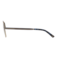 Davidoff DATS114-01 Mens Sunglasses, Titanium, Polarized Blue Lenses, Pilot Double Bridge, Gold and Black Frame, 59mm Lens Width