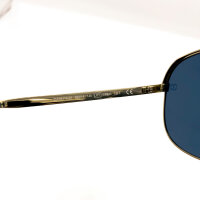 Davidoff DATS114-01 Mens Sunglasses, Titanium, Polarized Blue Lenses, Pilot Double Bridge, Gold and Black Frame, 59mm Lens Width