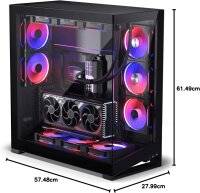 Phanteks NV9 MK2 E-ATX Big Tower PC Case, Black, Tempered Glass, DRGB, GPU up to 490mm, 12x 120mm Fans, USB-C