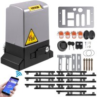 VEVOR sliding gate opener 1800 kg, 7 m, 1 HP/750 W, electric gate drive, 4 remote controls, app control, complete set for sliding gates