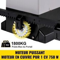 VEVOR sliding gate opener 1800 kg, 7 m, 1 HP/750 W, electric gate drive, 4 remote controls, app control, complete set for sliding gates