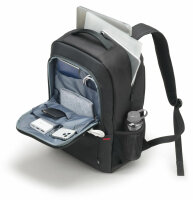 DICOTA Plus Eco BASE Laptop-Rucksack 13–15,6 Zoll, schwarz, nachhaltiges Material, gepolstertes Notebookfach, leicht, wasserabweisend