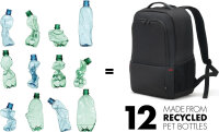 DICOTA Plus Eco BASE Laptop-Rucksack 13–15,6 Zoll, schwarz, nachhaltiges Material, gepolstertes Notebookfach, leicht, wasserabweisend