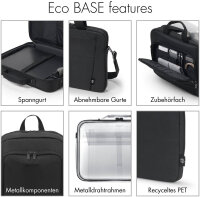 DICOTA Eco Multi Plus Base Notebook-Rucksack 15,6", recyceltes PET, Schwarz, Dokumenten- und Zusatzfächer