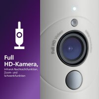 Philips Avent SCD953/26 Video Baby Monitor, Full HD Camera, 400m Range, Wi-Fi, Two-Way Talk, App Control, White