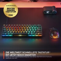 SteelSeries Apex Pro Mini Gen 3 Gaming-Tastatur, 60%, US QWERTY, RGB, USB-C, OmniPoint 3.0 Hall-Effekt, Rapid Trigger, Schwarz